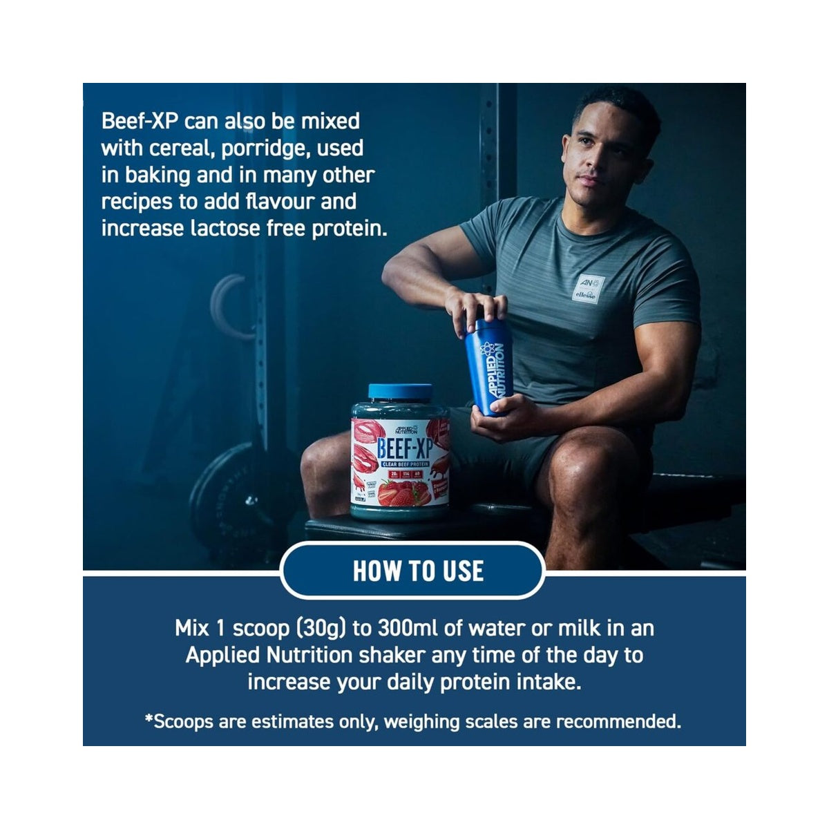 Applied Nutrition Beef XP - Clear Hydrolysed Beef Protein Isolate, Fruit Juice Style, Dairy Free Beef Protein Powder, Lactose Free, Zero Sugar, Low Fat, 1.8kg - 60 Servings