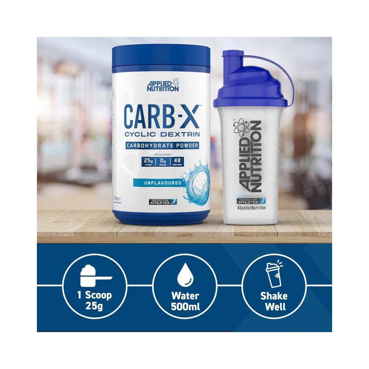 Applied Nutrition Carb X Highly Branched Cyclic Dextrin Carbohydrates, Intra & Post Workout Carbs Powder, Fuel Training & Recovery, Vegan, Gluten Free, Sugar Free, 1.2kg 48 Servings
