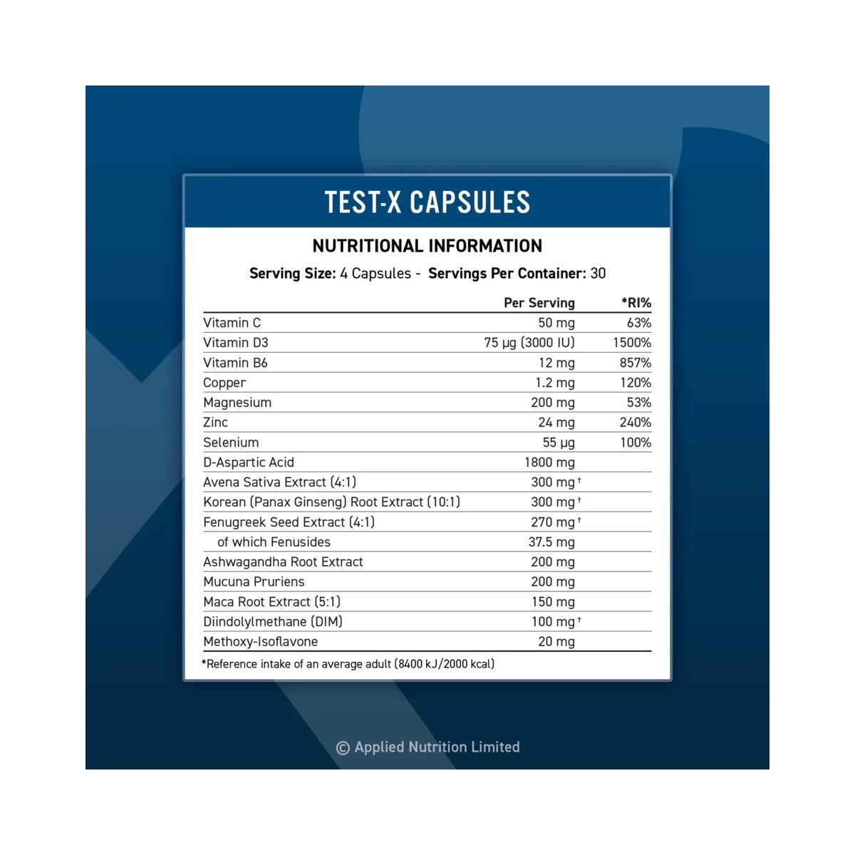 Applied Nutrition TEST-X Capsules