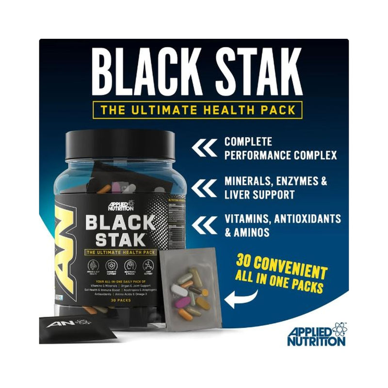 Applied Nutrition Black Stak - The Ultimate Health Pack (30 packs in each tub)