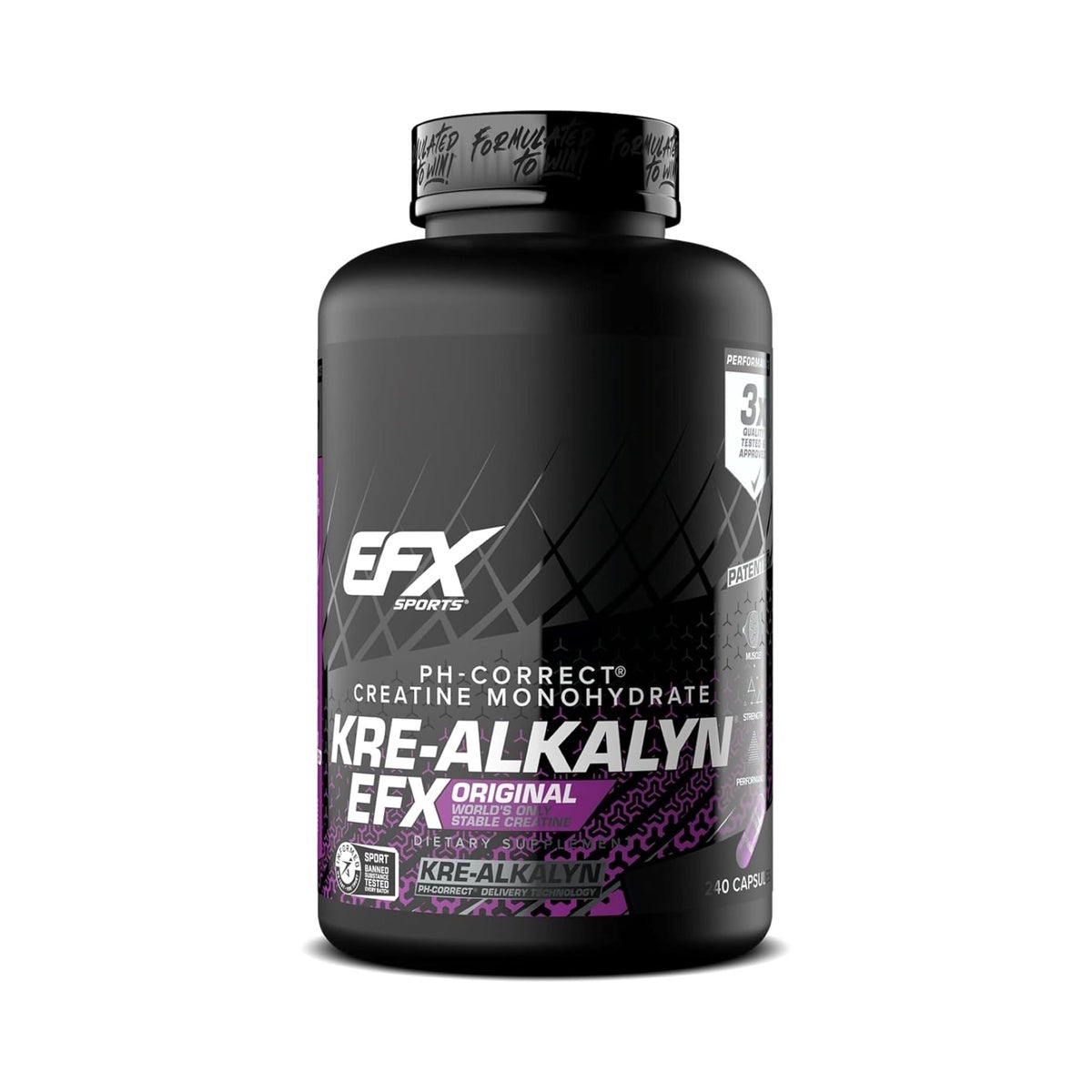 EFX Sports Kre-Alkalyn EFX | pH Correct Creatine Monohydrate Pill Supplement | Strength, Muscle Growth & Performance