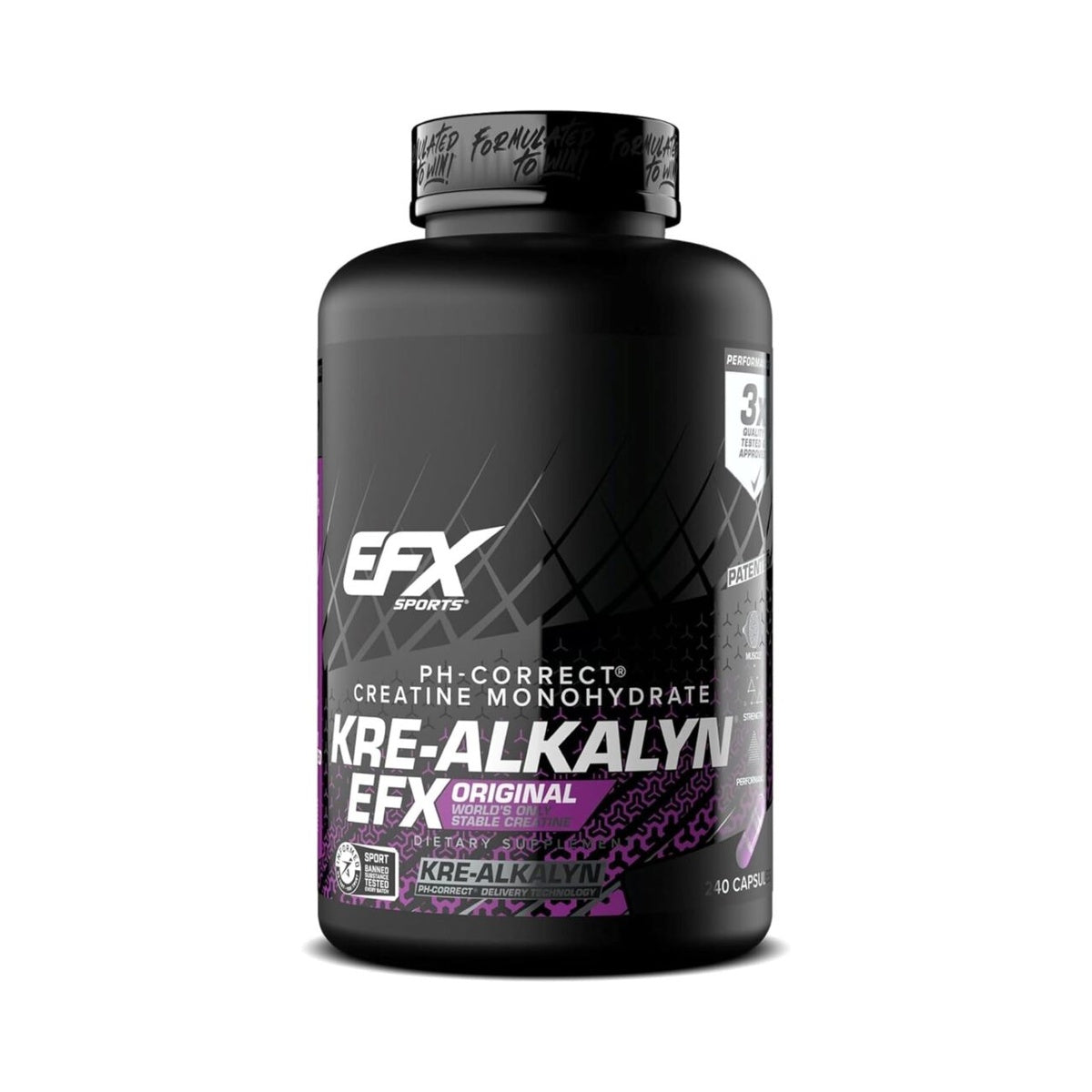 EFX Sports Kre-Alkalyn EFX | pH Correct Creatine Monohydrate Pill Supplement | Strength, Muscle Growth & Performance