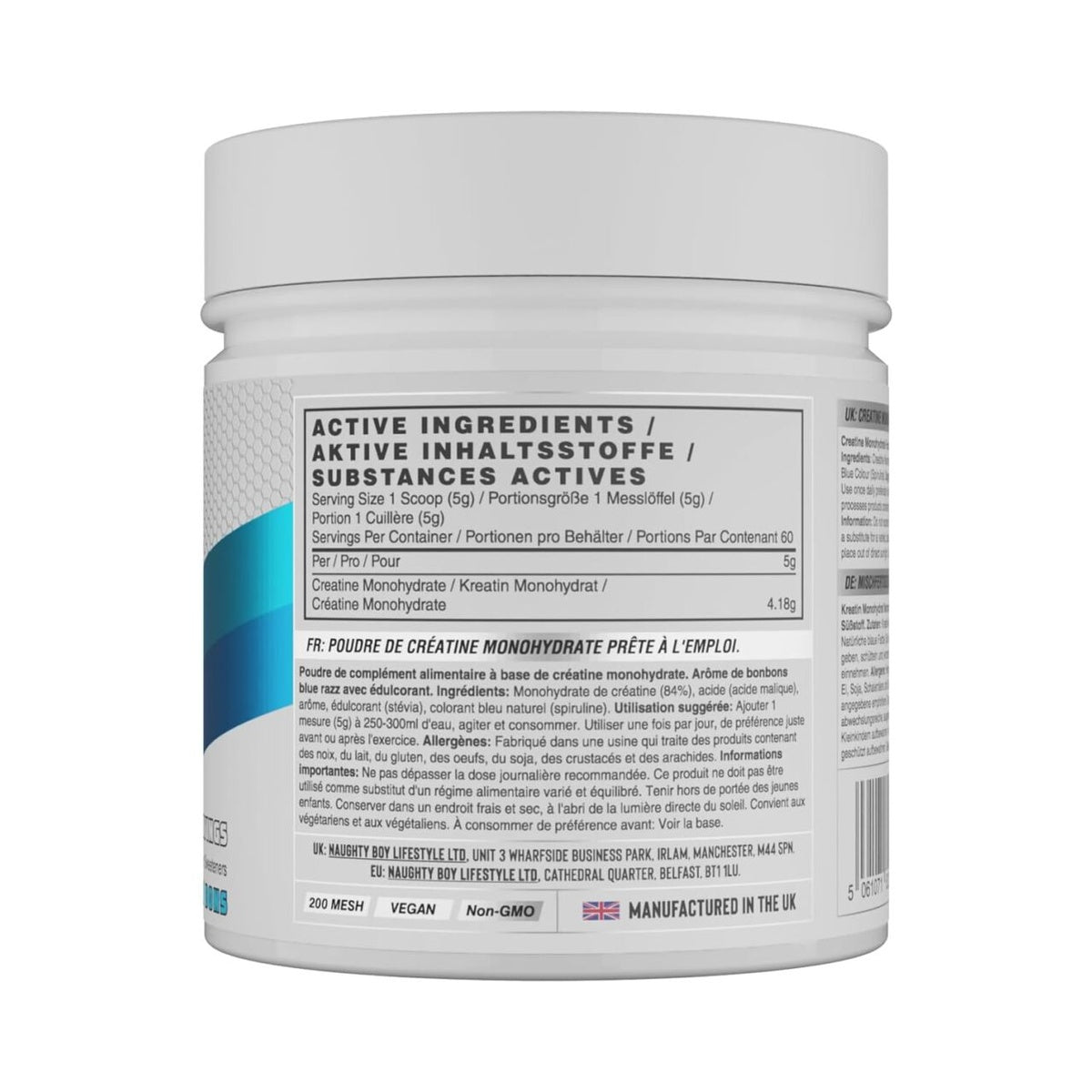Naughty Boy Micronised Creatine Powder, Creatine Monohydrate Powder for Men & Women | Vegan Friendly | 60 Servings | 300g