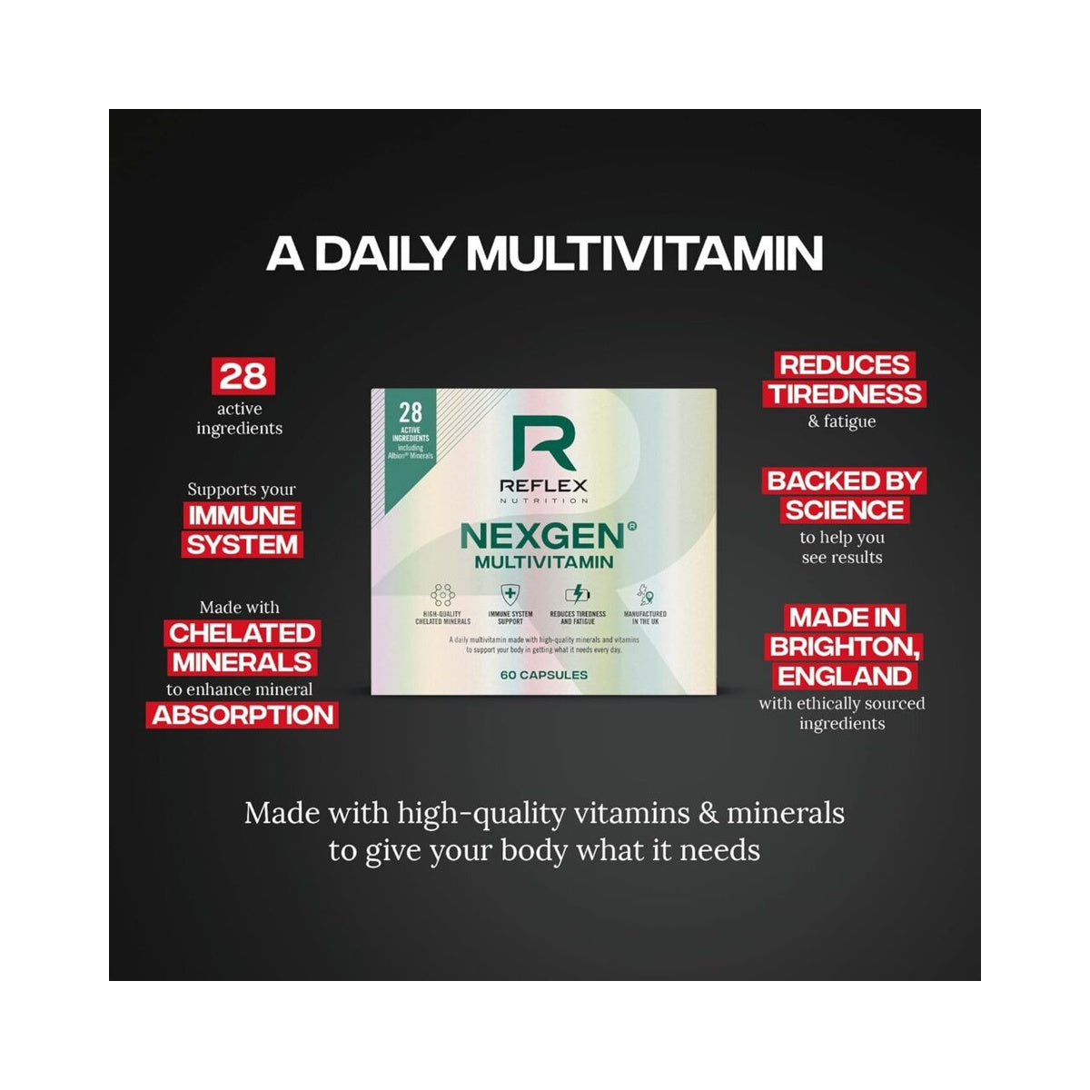 Reflex Nutrition Nexgen® Multivitamins and Minerals for Immune Support (60 Capsules)