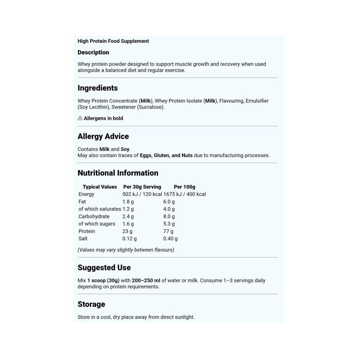 2kg - 4kg Underdog Supplements Whey Protein